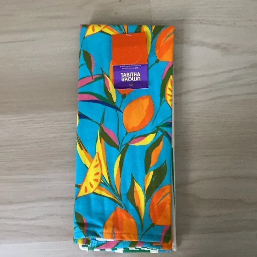 Target Tabitha Brown Vibrant Fruit and Blocked Striped Kitchen Hand towels